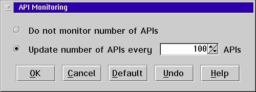 API Monitoring dialog