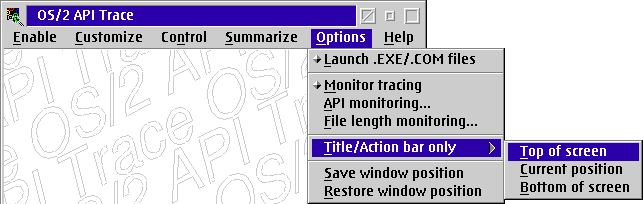 Options/Title/Action bar only