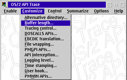 Customize/Buffer length...