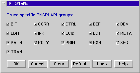 PMGPI APIs dialog