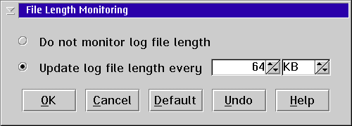 File Length Monitoring dialog