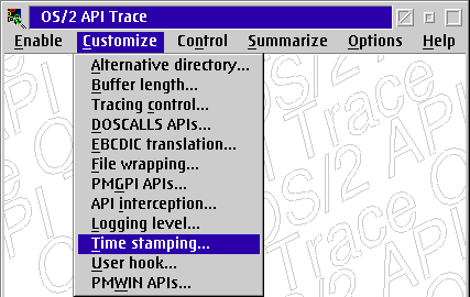 Customize/Time stamping...