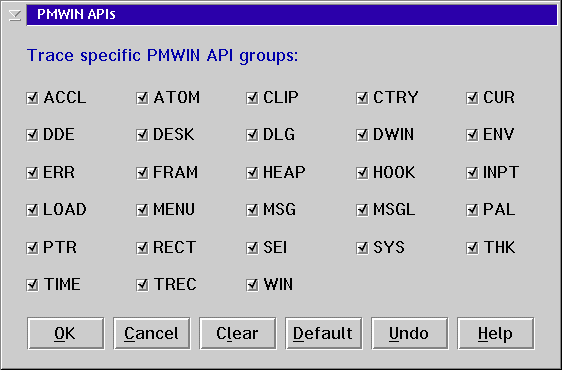 PMWIN APIs dialog