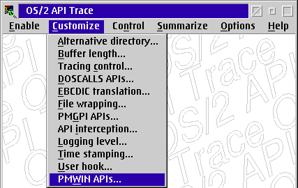 Customize/PMWIN APIs...