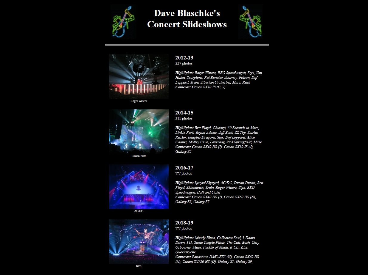 Concert slideshows